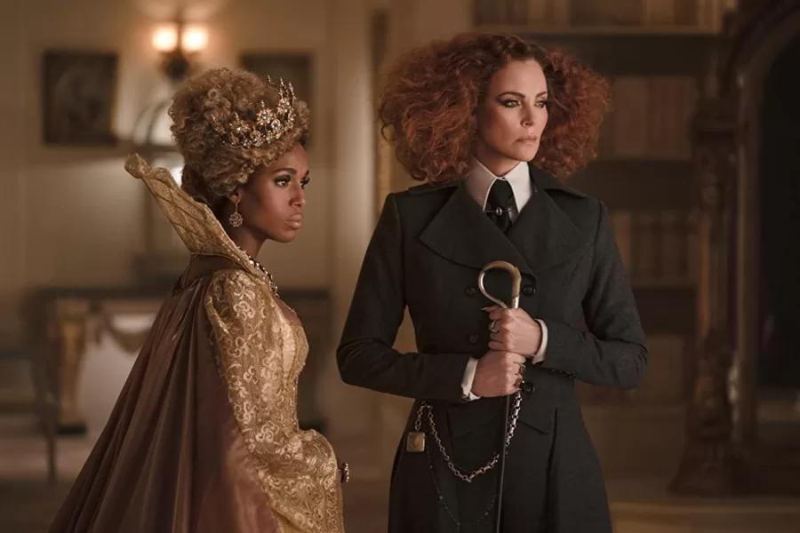 Charlize Theron and Kerry Washington together in The School for Good and Evil.
The School for Good and Evil is a Netflix film released on Oct. 19 and adapted/based on the book series from Soman Chainani.