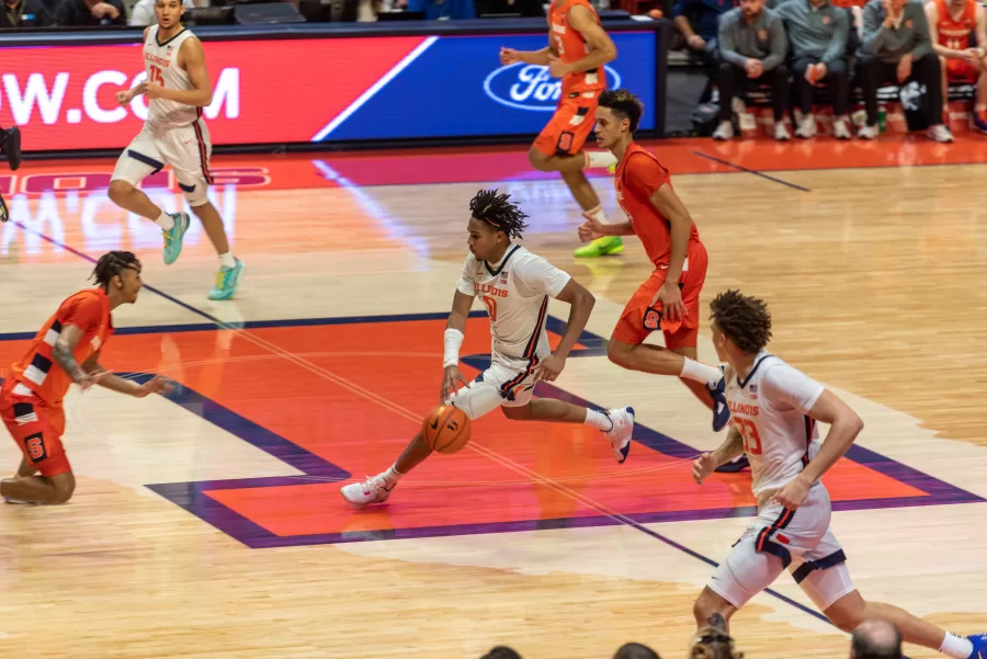 Guard Terrence Shannon Jr. sprints across the court during game against Syracuse on Nov. 29.
Despite efforts, the Illini fell to Missouri during tonights game at St. Louis.