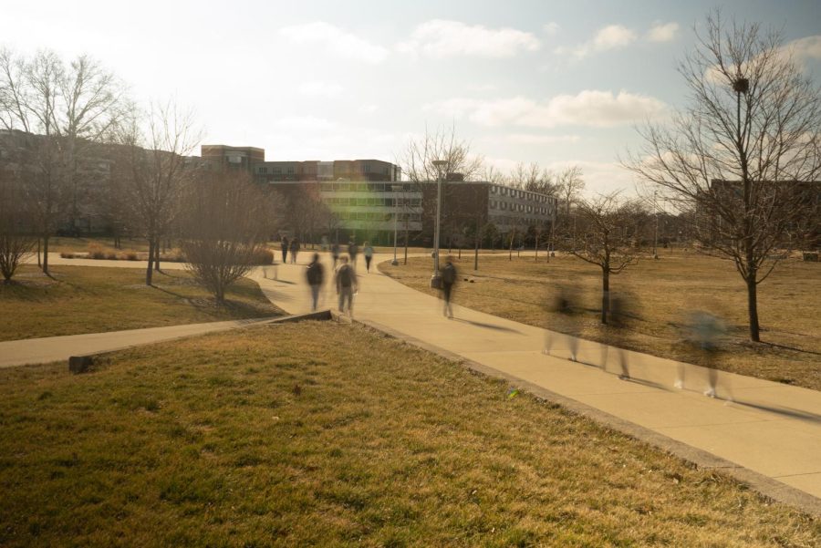 Afternoon+traffic+walks+through+the+Ikenberry+Commons+on+Feb.+15.+The+Ikenberry+Commons+is+home+to+many+options+for+dorms%2C+most+of+which+house+freshman.