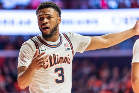 Guard Jayden Epps during a home game against Rutgers on Feb. 11, following a loss against Iowa on Feb. 4.
Epps took to Twitter to announce his departure from the Illini and his entrance to the transfer portal.