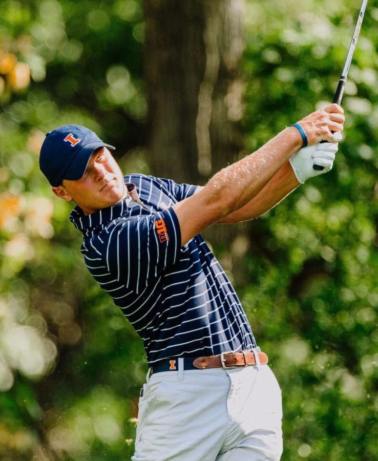 Tommy Kuhl swings his club to bring in the start if the spring season on during the Hal Williams Collegiate from Feb. 13-14. Kuhl reflects on his performance for the team as himself and the rest of the Illini golf return for the spring season. 