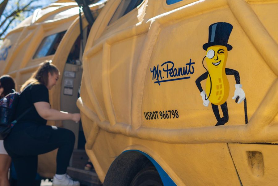 On Wednesday and Thursday, a strange sight made its way throughout the University campus. The Planters NUTmobile, which arrived Tuesday afternoon, spent Wednesday in the surrounding C-U area, but placed a heavy focus on the campus community Thursday.