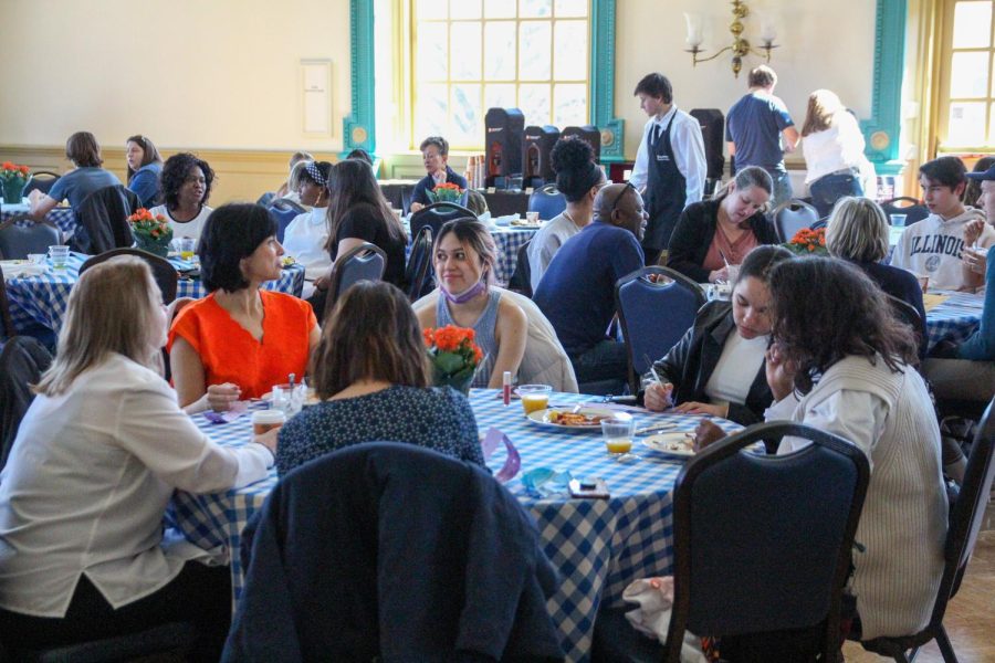 Families eat at the annual Moms Weekend Brunch held in the Illini Union Ballrooms on April 3, 2022. This year, the brunch will be on Saturday from 10 a.m. to 2 p.m.