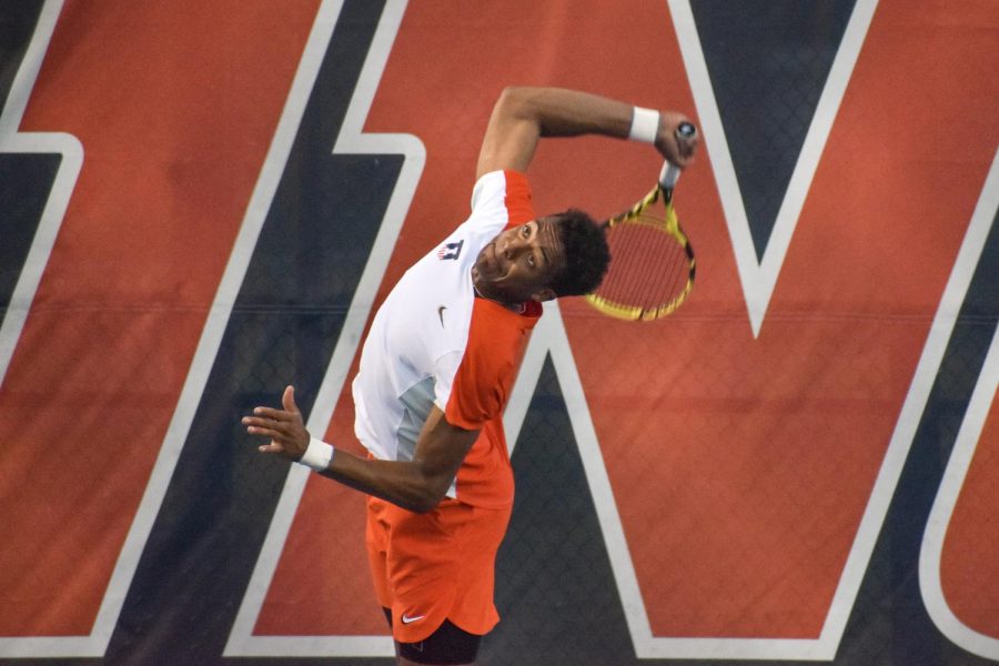 Oliver Okonkwo against  Gabriel Huber from Wisconsin in tennis singles on April 14. However, Illini fails to make that next step up in the 2023 spring season. 