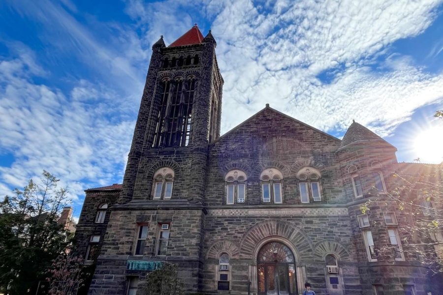 Altgeld Hall, a University building that is known for its distinct architectural style.