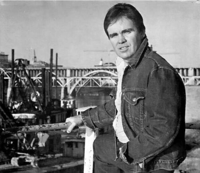 Portrait of Cormac McCarthy from the dust jacket of his fourth novel, Suttree, 1979.