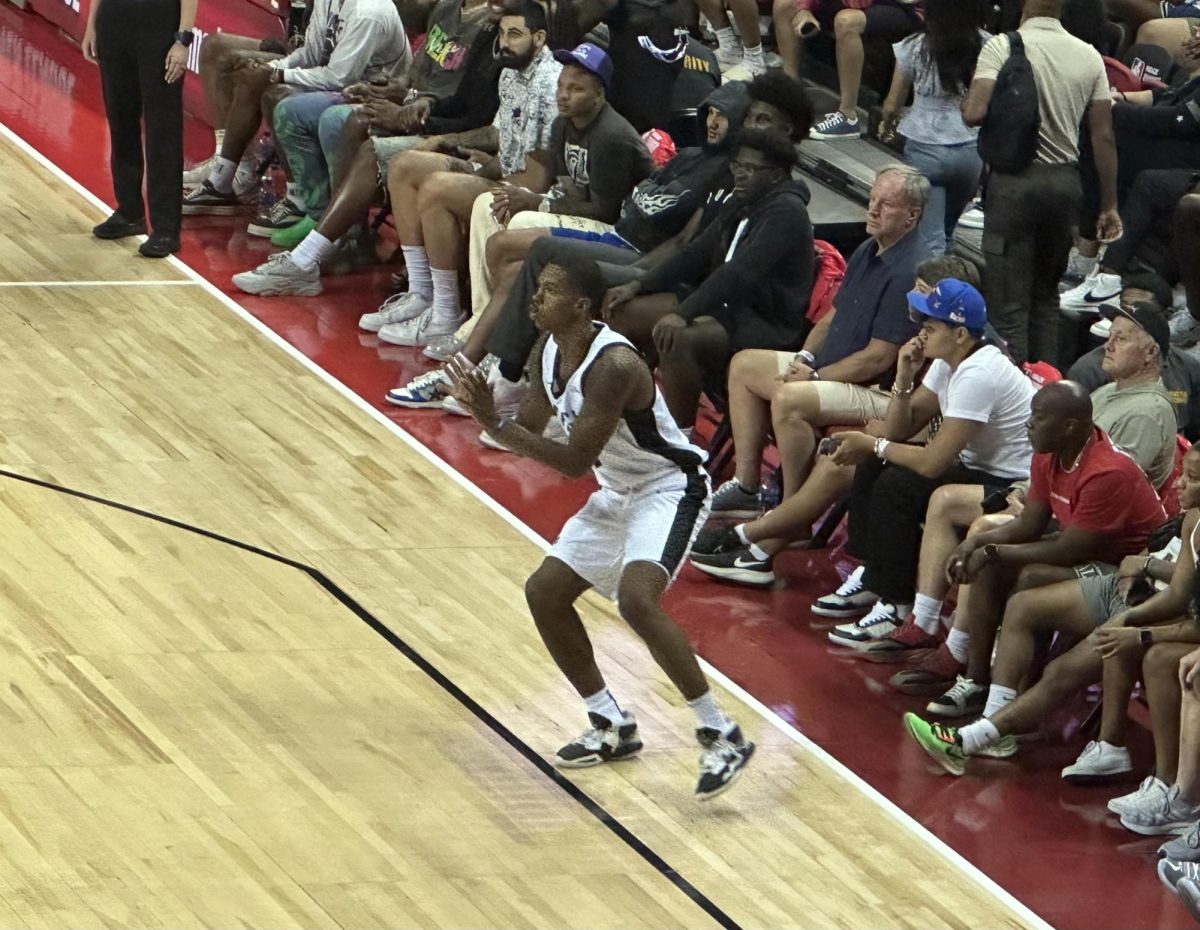 Malcolm Hill, member of Illinois mens basketball from 2013-2017, preparing to take a shot from the corner against the Indiana Pacers. After an efficient pair of games to open the NBA 2K24 Summer League, Hill contributed to a night that saw three former Illini total two made baskets. 