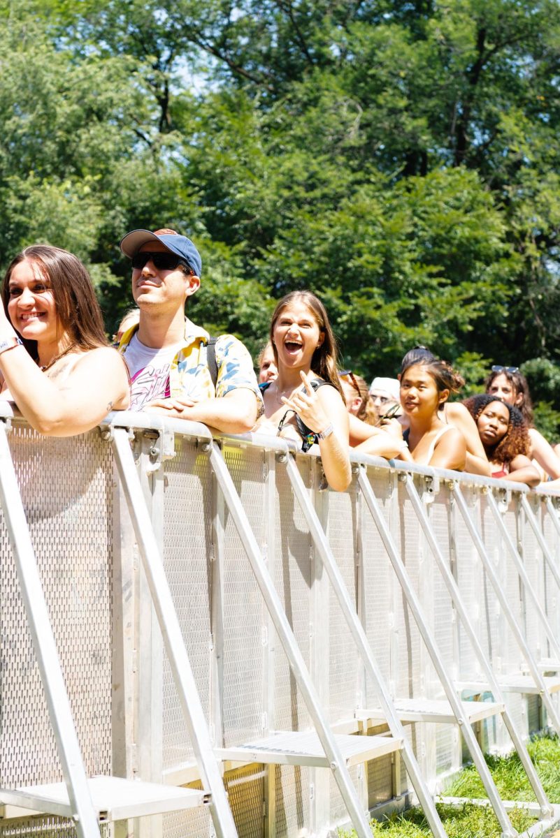 Lolla attendee gestures rock on during Ritchy Mitch & The Coal Miners set.