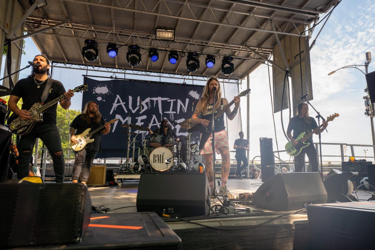 Texas-based rock artist Austin Meade performs at Lollapalooza on Thursday.