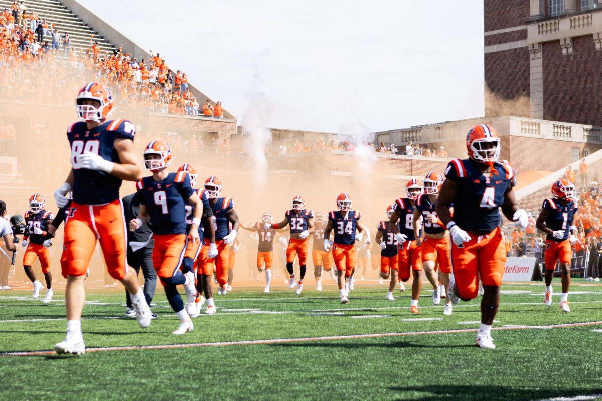 The+Illini+dashing+on+the+field+for+kickoff+++against+Penn+State+on+Saturday.%0AThe+Illini+will+continue+their+season+this+Saturday+against+Florida+Atlantic+Owls.
