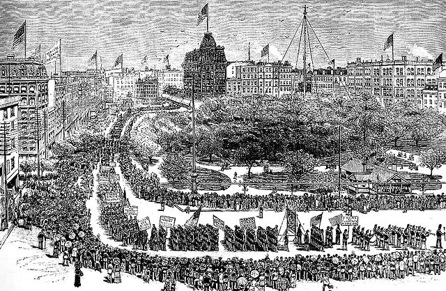 Labor Day Parade, Union Square, New York, 1882 (Lithographie)