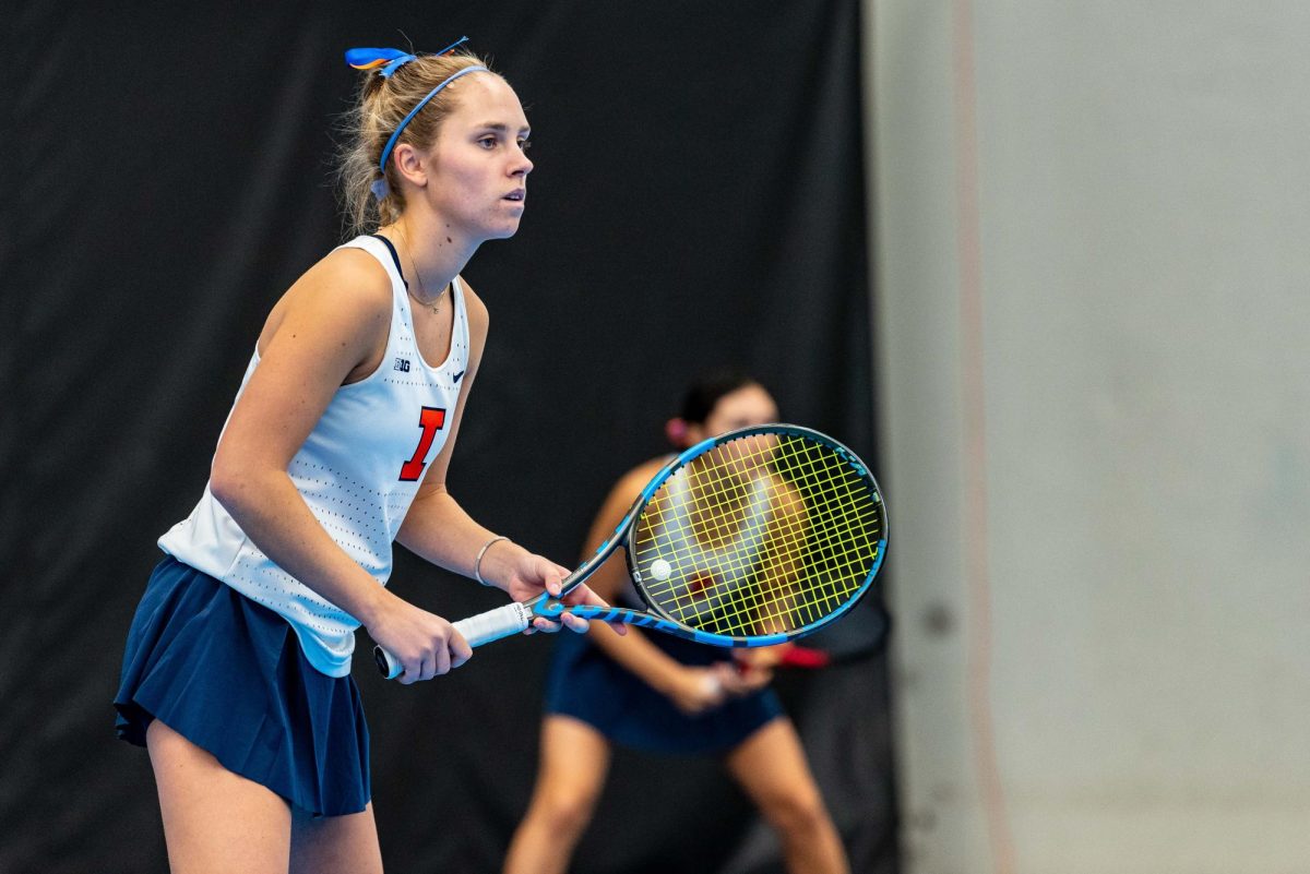 Kasia Treiber takes on Illinois State University at Atkins Tennis Center on Feb. 12.