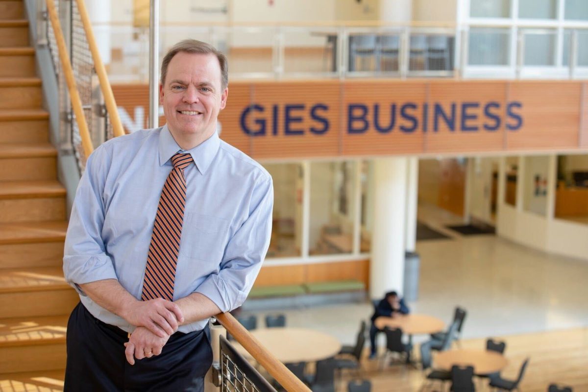 Dean of Gies College of Business Jeffery Brown at the Gies College of Business in Champaign. 
The Daily Illini speaks to Brown amongst announcement of his resignation from the position.