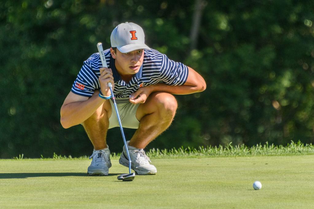 Junior Jackson Buchanan assesses his stance at Olympia Fields in round one of the Fighting Illini Invitational on Sept. 15. 