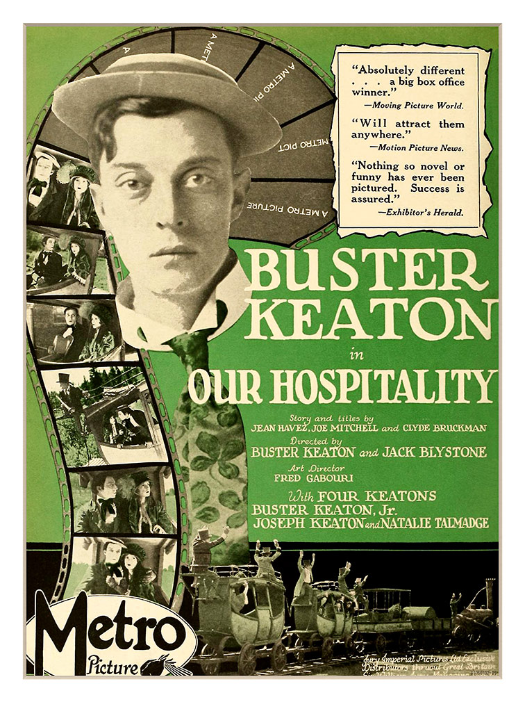 The silent comedy film Our Hospitality, produced by John Blystone and Buster Keatonand, released 100 years ago. 