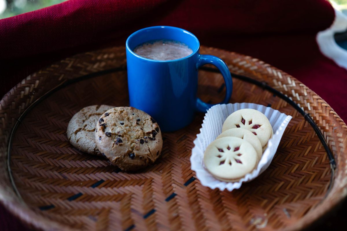 A variety of cookies lay next to a caramel cappuccino on the morning of Nov. 5.
German-style market Christkindlemarket makes its away around Illinois this holiday season. 