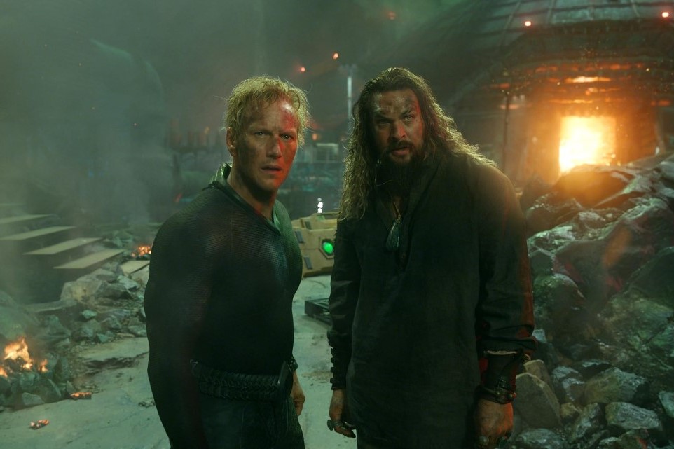 Jason Momoa and Patrick Wilson in sequel DC superhero 2023 film Aquaman and the Lost Kingdom. 