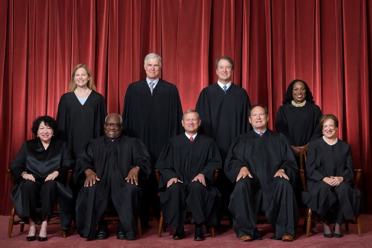 Formal group photograph of the Supreme Court on June 30, 2022.