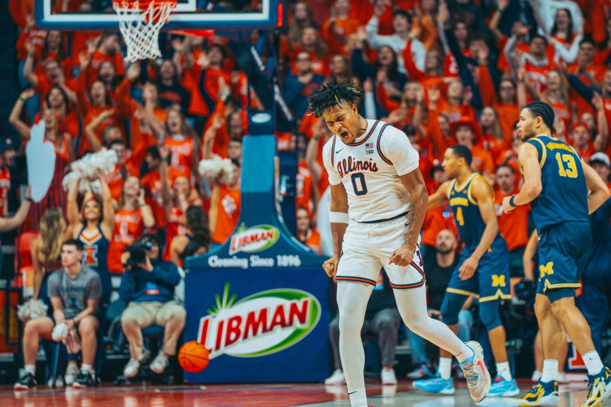 Guard Terrance Shannon Jr. celebrates during the first half against Michigan on Tuesday.