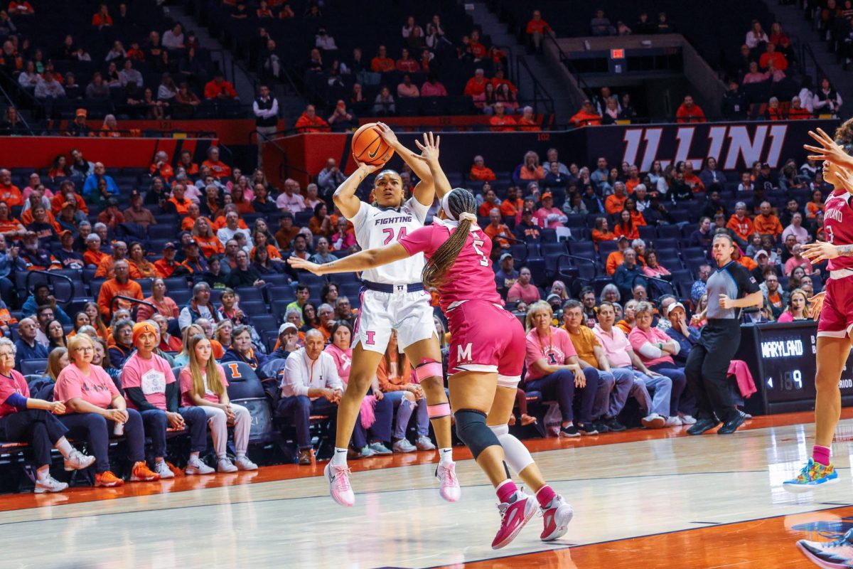 Junior Adalia McKenzie shoots the ball during the game against Maryland on Feb. 12. 