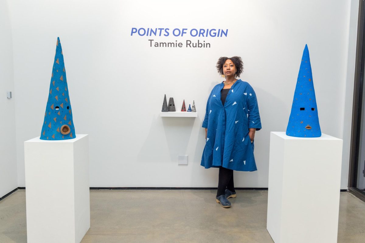 Tammie Rubin amongst her exhibition titled, Points of Origin.