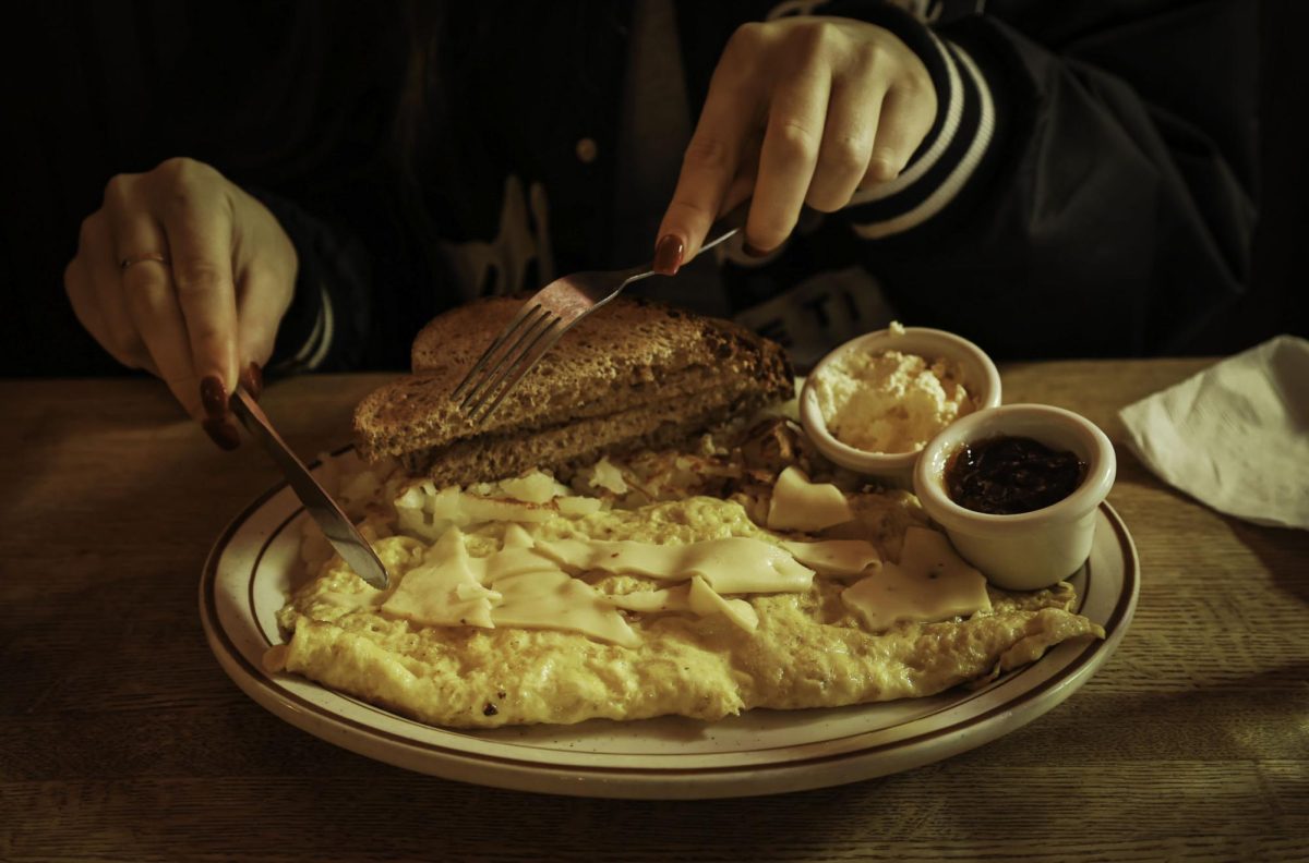 A cheese omelet with a side of toast and hash browns from The Courier Café on Feb. 29. 