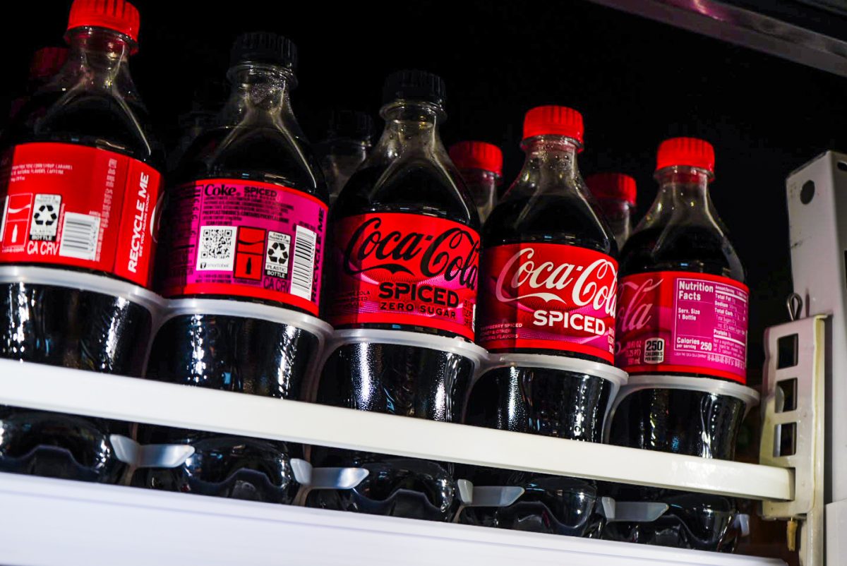 Bottles of spiced coke sit in the ISR shop fridge on Wednesday Mar. 20. 