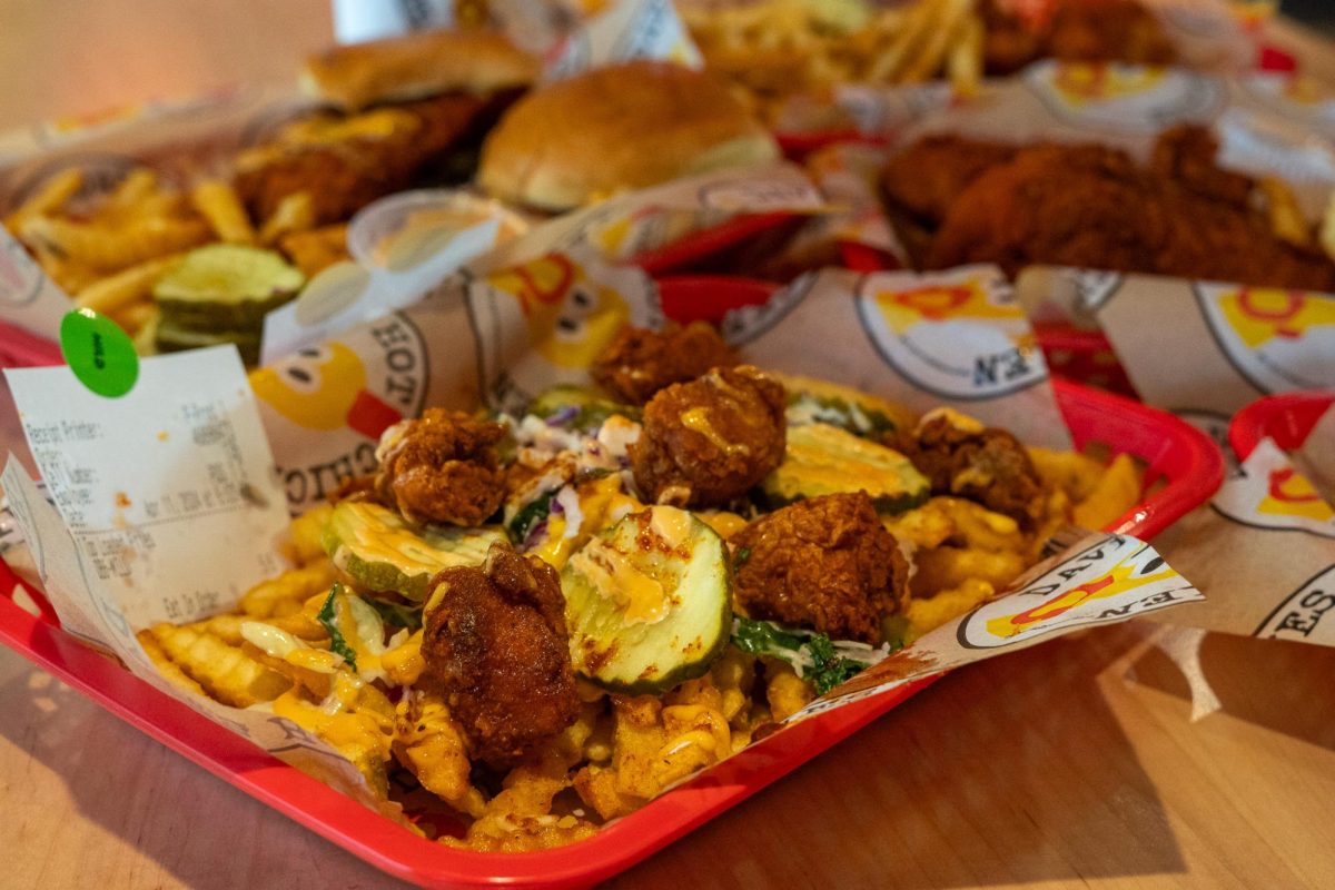 Dave’s Hot Chicken is currently testing Top Loaded fries in certain Chicagoland locations and in Champaign. The fries are topped with cheese, kale slaw, pickles, Daves Sauce and chicken bites.