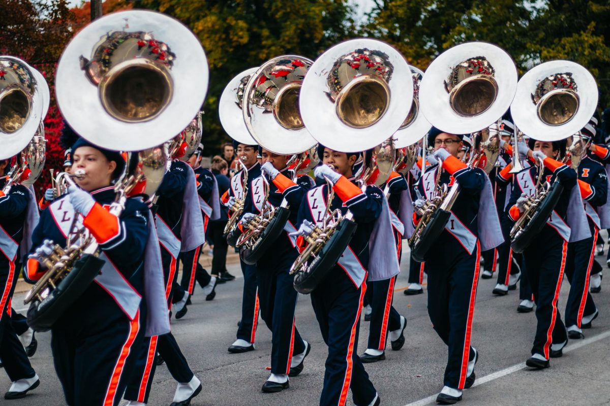 The Marching Illini during the 2022 Homecoming parade on Oct. 14, 2022.