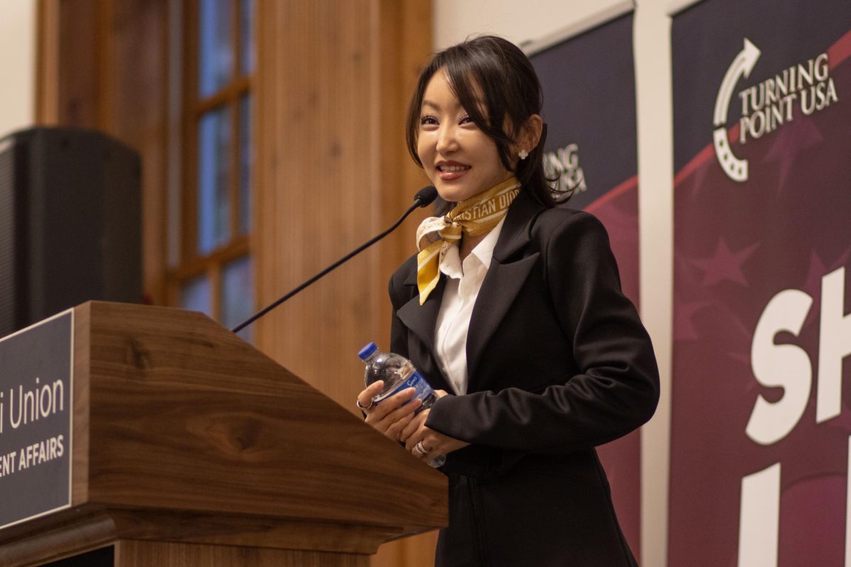 Yeonmi Park speaks at Illini Union on Thursday. 