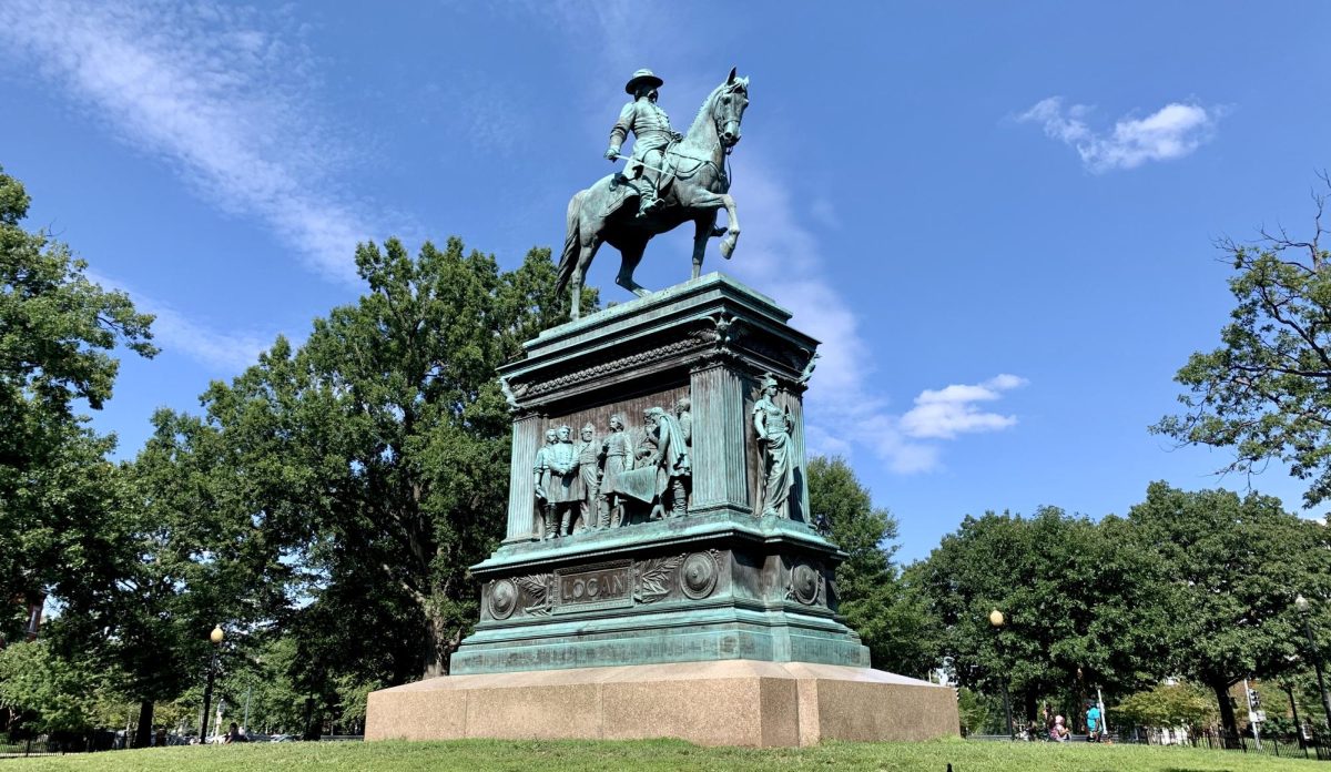 General John A. Logan equestrian statue in Washington D.C. Logan created the holiday honoring fallen U.S. military service-members in 1868, originally known as Decoration Day. 