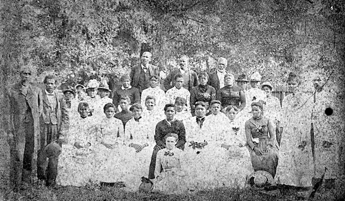 Dozens of people celebrating Juneteenth in Emancipation Park in Houston in 1880. Juneteenth did not become a federal holiday until nearly 150 years later in 2021. 