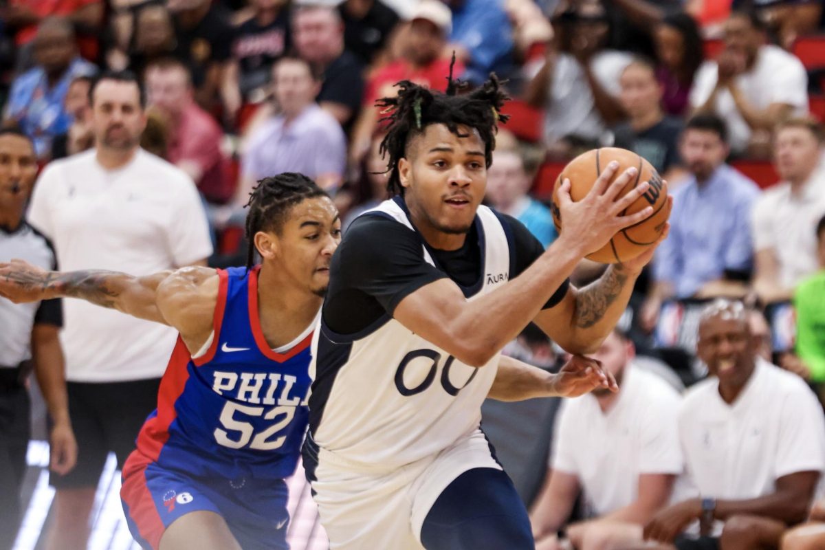 Former Illini Terrence Shannon Jr. drives to the basket during the Timberwolves loss to the 76ers at the 2024 NBA Summer League in Las Vegas on July 16. 