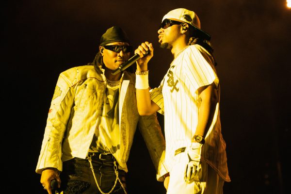Future and Metro Boomin on Bud Light stage talk together during third day of Lollaplooza on Aug. 3. 
