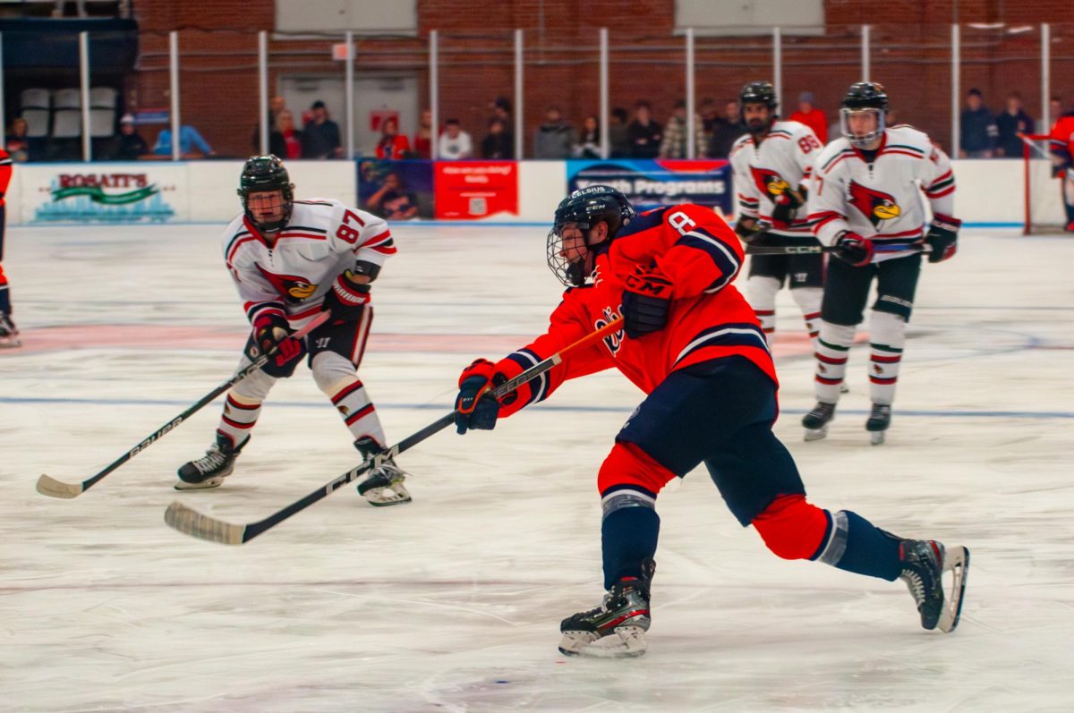 Sophomore Forward Aiden Taylor shoots during a game against Illinois State University on Feb. 23. The Illini lost in a shootout.