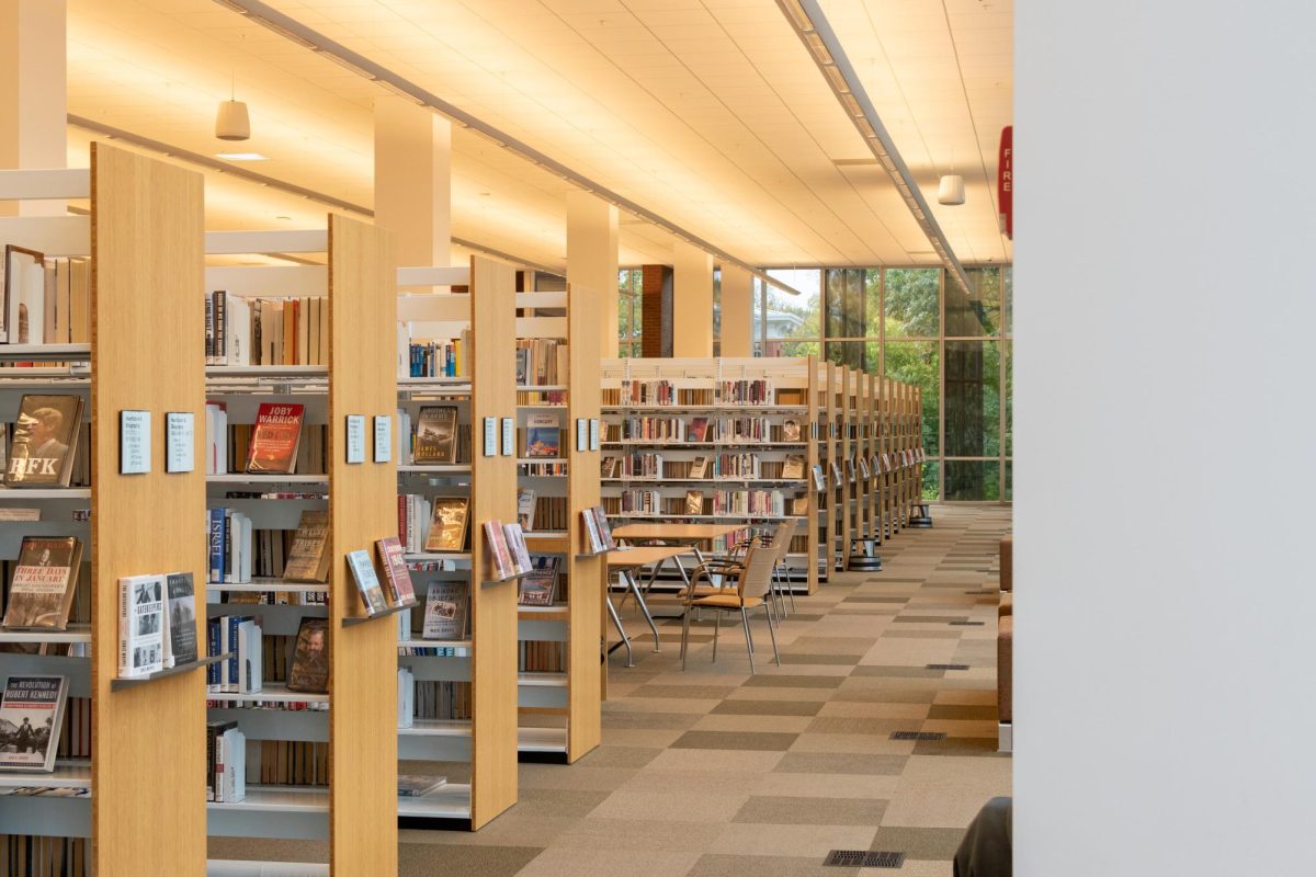 Inside the main hall of the Champaign Public Library at 200 West Green Street in Champaign.