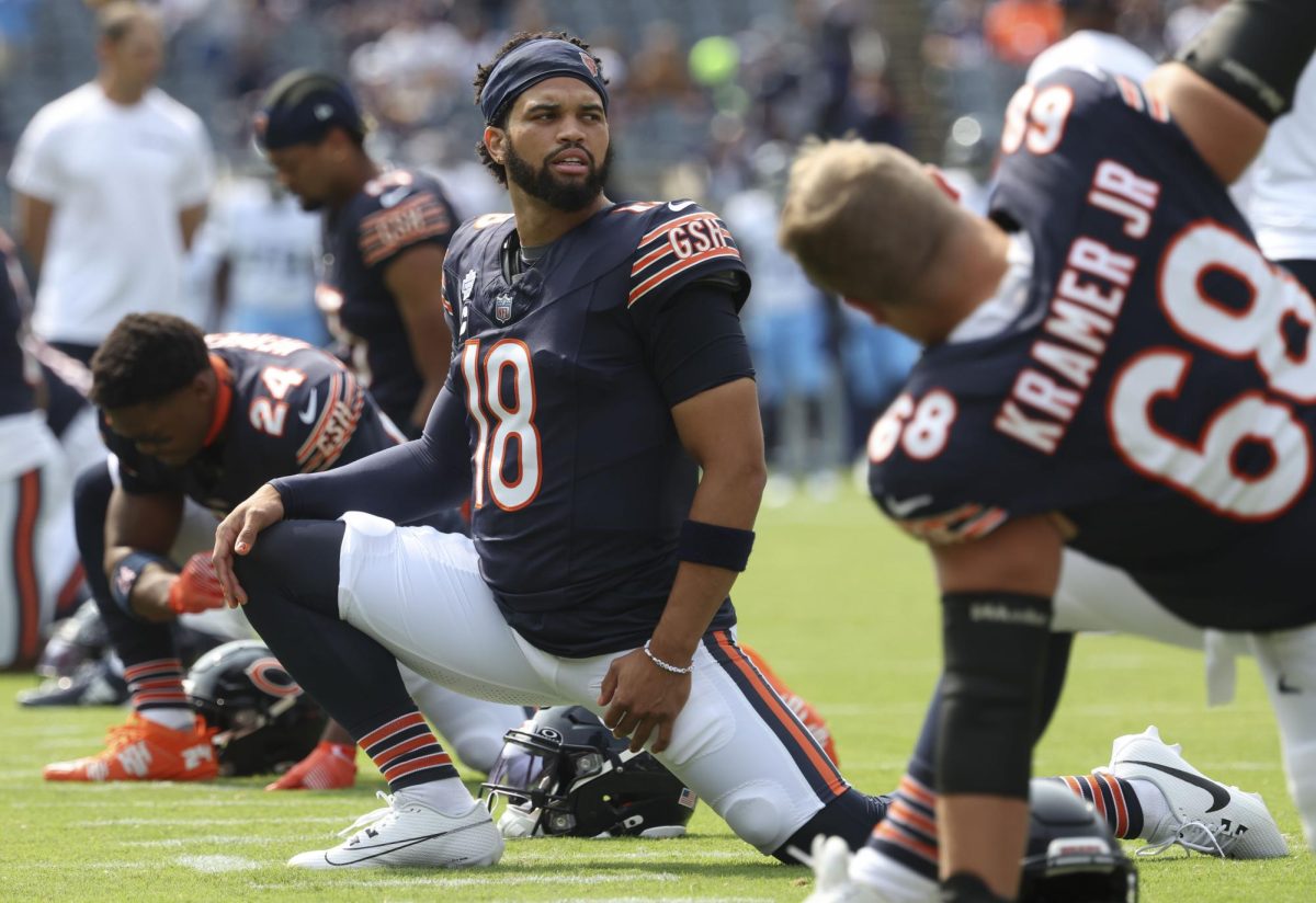 Bears quarterback Caleb Williams prepares to face the Tennessee Titans on Sunday, Sept. 8, 2024, at Soldier Field.