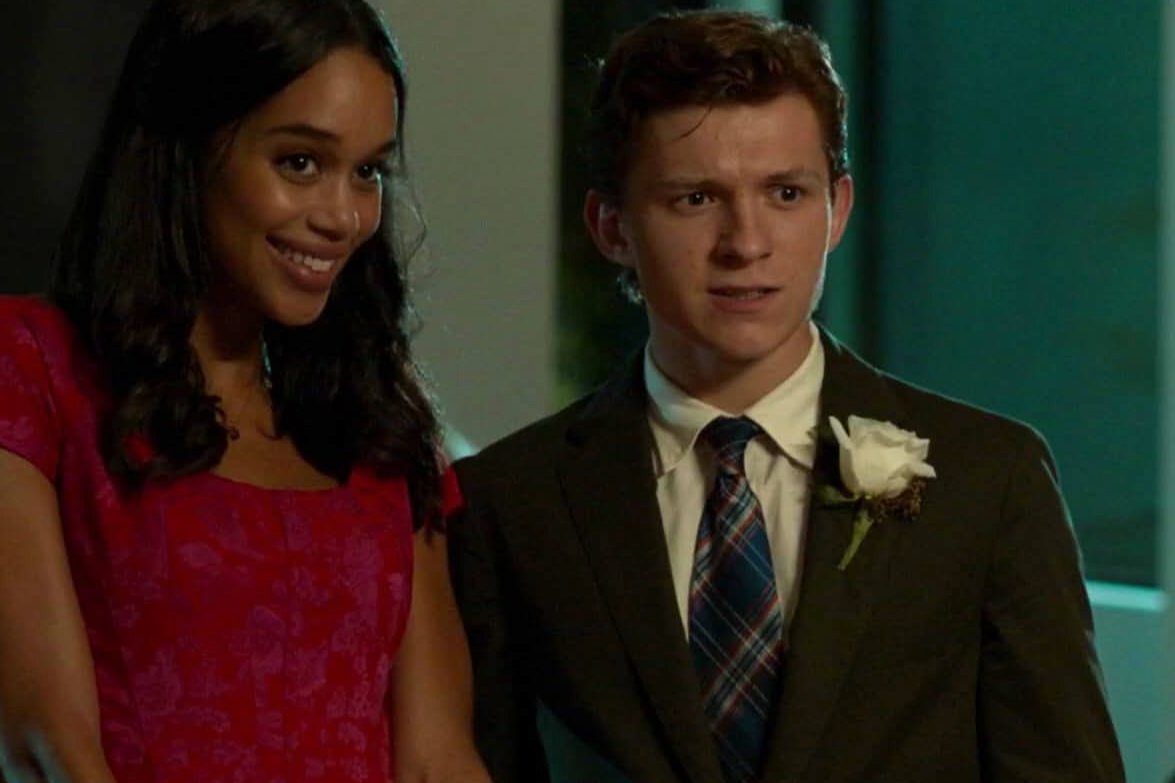 Laura Harrier and Tom Holland in "Spider-Man: Homecoming" released in 2017.