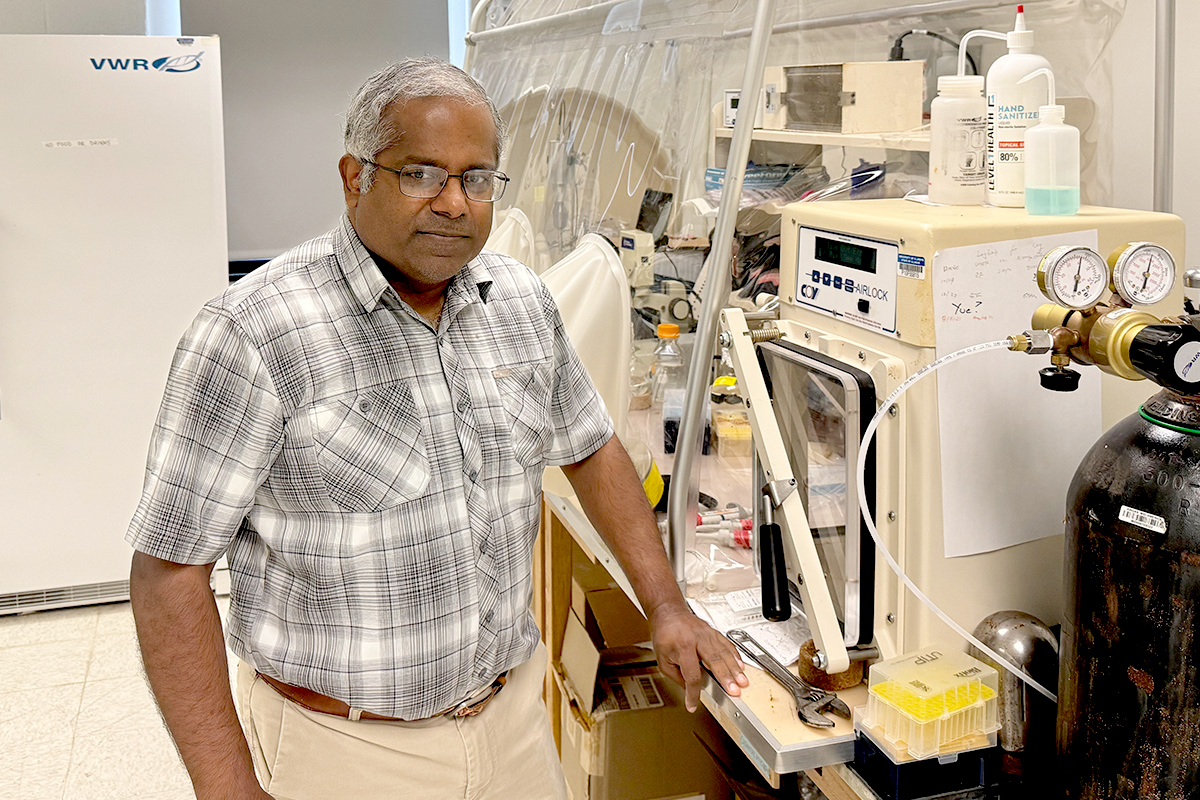 Satish K. Nair, professor in LAS, co-leading the team that discovered naturally occurring DNA-protein hybrids. 