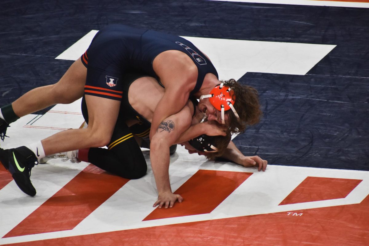 Illinois wrestling takes on Iowa at the State Farm Center on Jan. 26.