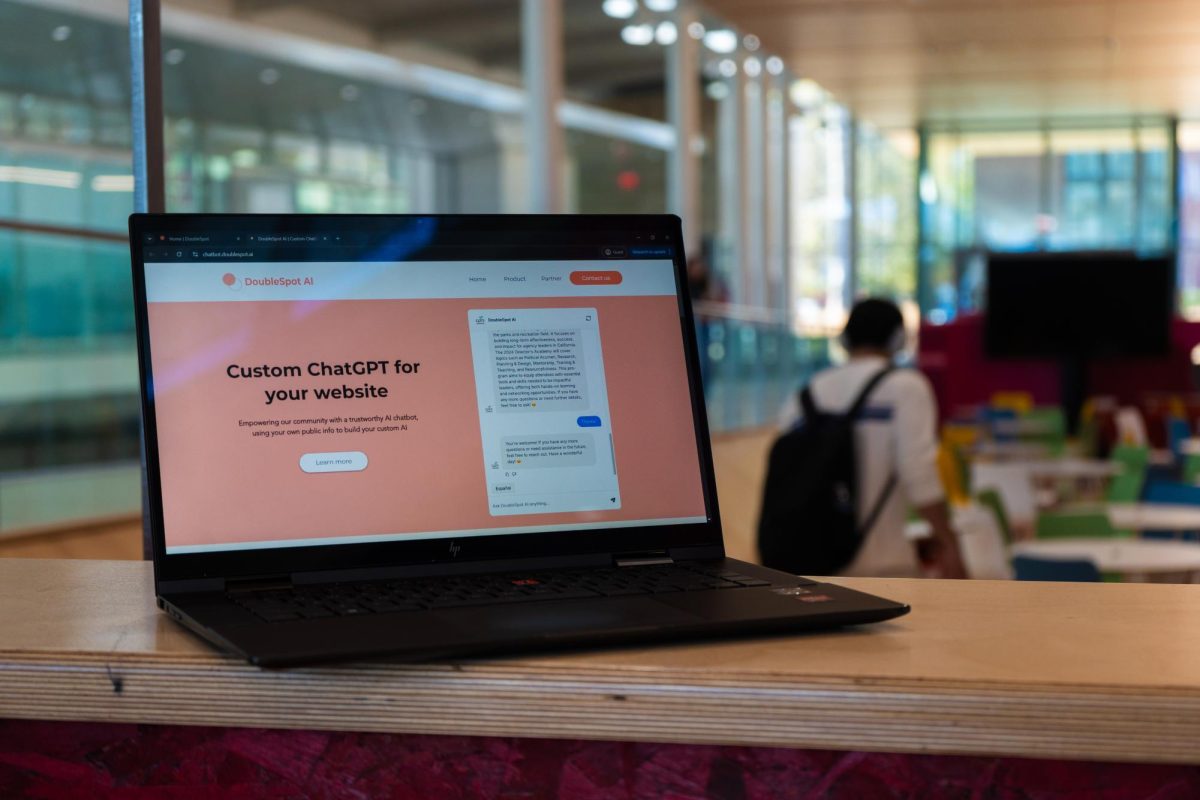 The Doublespot.ai webpage featured on a laptop inside of the Siebel Center for Design on Nov. 11. Doublespot.ai utilizes ai to create custom help bots for websites.