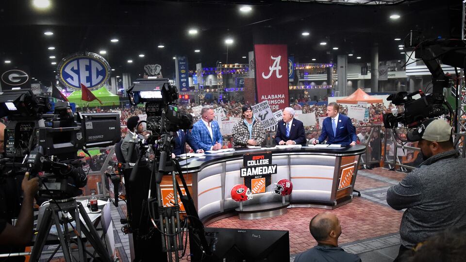 Alabama and Georgia football fans hit SEC FanFare near Mercedes-Benz Stadium in Atlanta for ESPN "College GameDay," "SEC Nation" and more ahead of the SEC Championship Game Saturday, Dec. 2, 2023. (Ben Flanagan / AL.com)