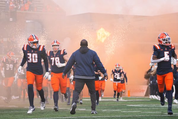 Illinois takes the field before a Senior Day victory over Michigan State on Nov. 16. 