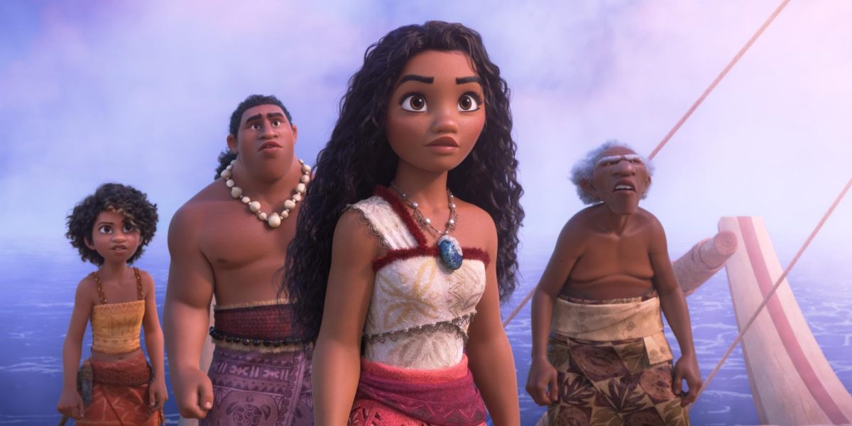 David Fane, Hualalai Chung, Rose Matafeo, and Auli'i Cravalho in Moana 2 (2024).