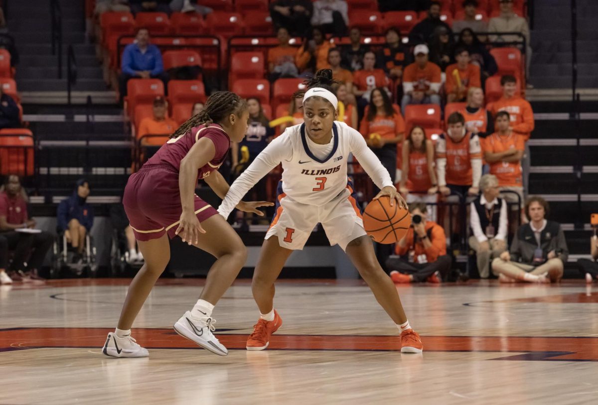 Fifth-year guard Makira Cook handles the ball against Florida State on Nov. 3, 2024.