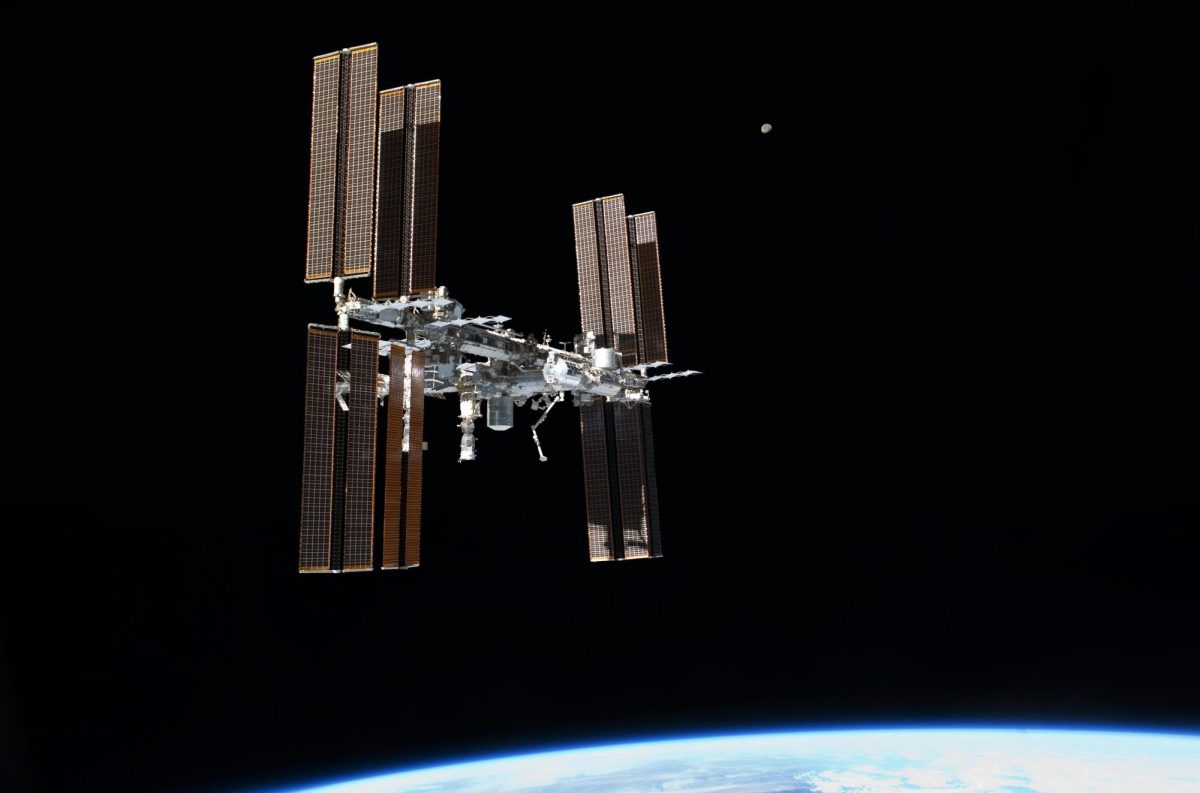 The International Space Station, photographed by ESA astronaut Paolo Nespoli following the undocking of his Soyuz-TMA on 23 May 2011.