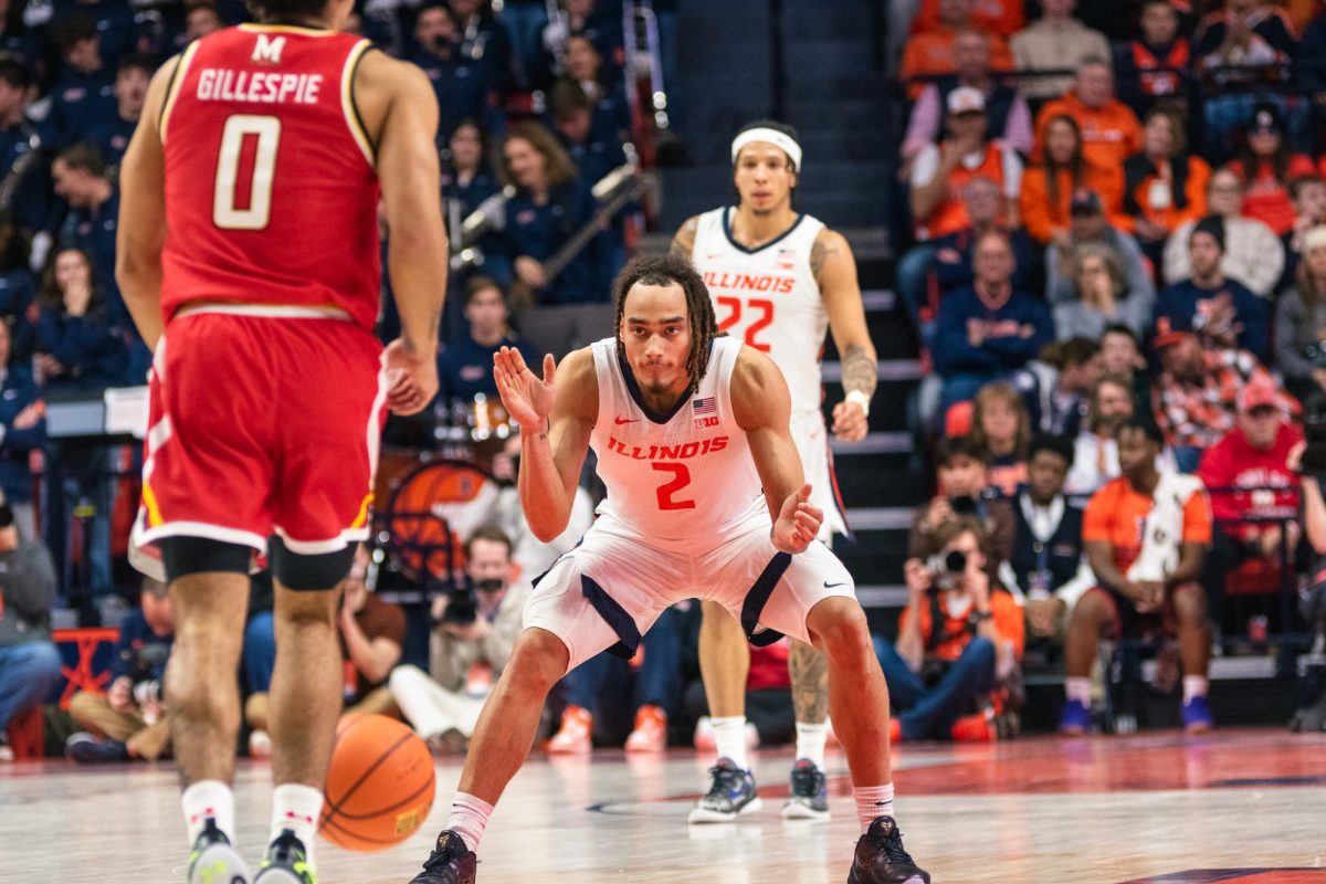 Sophomore guard Dra Gibbs-Lawhorn tries to fire up the home crowd in a loss against Maryland on Jan. 23. 