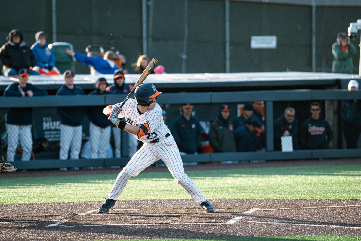 Sophomore outfielder Cameron Chee-Aloy prepares to swing at the plate during a game against Northern Illinois on April 12, 2024. 