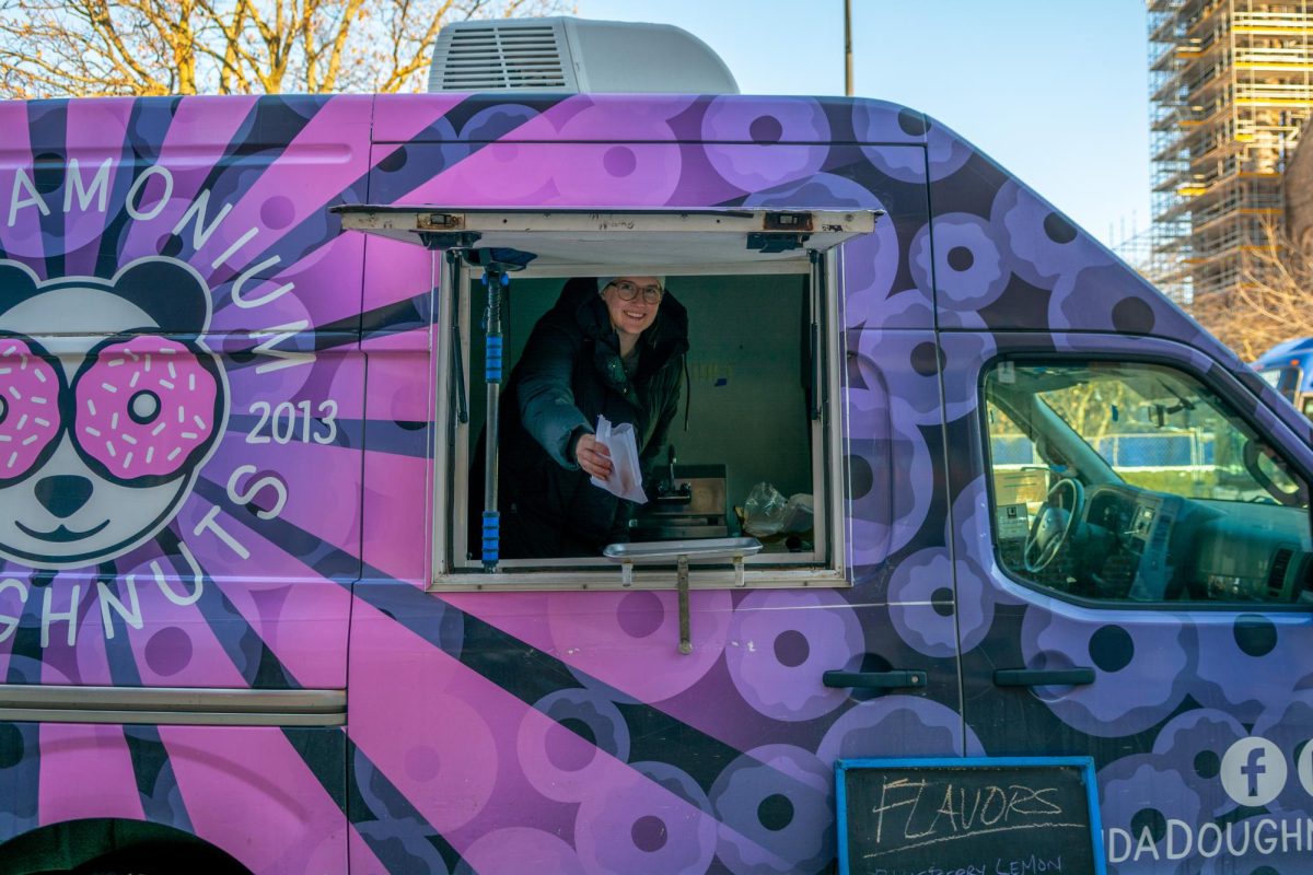 The Pandamonium Doughnuts truck on Wright St. The shop based on Windsor Rd. in Champaign offers seasonal flavors and gourmet doughnuts.