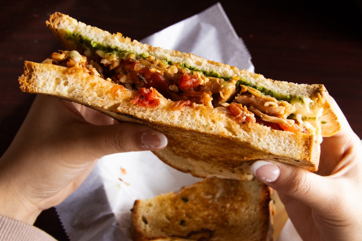 The Bread Company's grilled turkey sandwich with pesto, gruyere, tomato and onion on Feb. 19.
